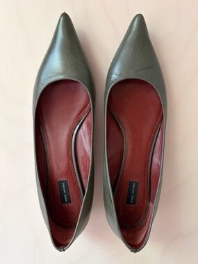 Marc Jacobs green pointy kitten heel flats 37